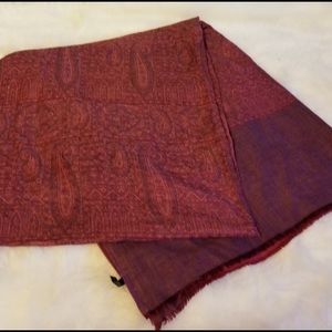 Ann Taylor 100% Wool Scarf Paisley Design Vintage